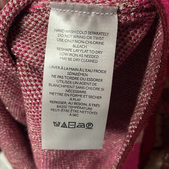 Anthropologie Beatriz Mock Neck Sweater Pink Gold XL - Picture 6 of 8